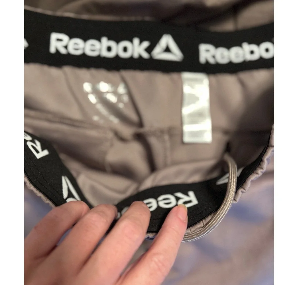 Reebok Mens Performance Joggers Gray Taupe Athletic Sweatpants Large